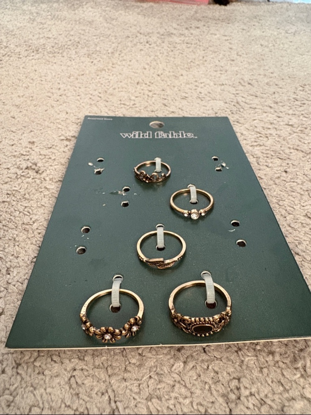 wild fable Gold-Tone Mixed Stackable Ring Set in Various Sizes